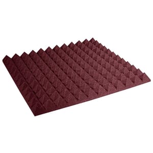 Auralex 5 cm Studiofoam Pyramid, Burgundy 60x60 panel.
