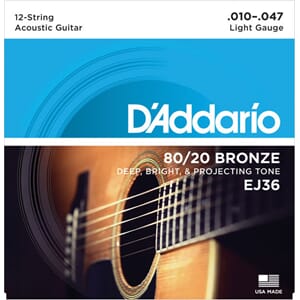 Daddario EJ36 Phos. Bronze 12 strengs sett