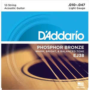 Daddario EJ38 Phos. Bronze 12 strengs sett