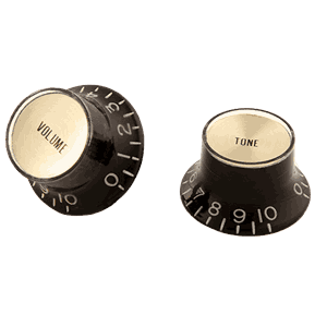 Gibson Top Hat Knobs w/ Gold Metal Insert (Black) 4 pk
