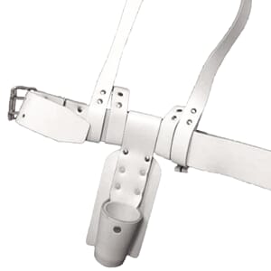 Fanebandolær front med belte og kryss