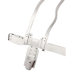 Fanebandolær, front med belte og kryss, Lang 130 cm