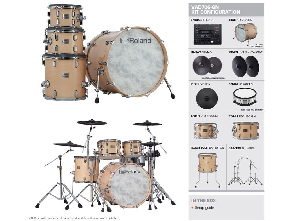 ふるさと割 Roland   VAD706-GN V-Drums Acoustic Design グロスナチュラル(池袋店)